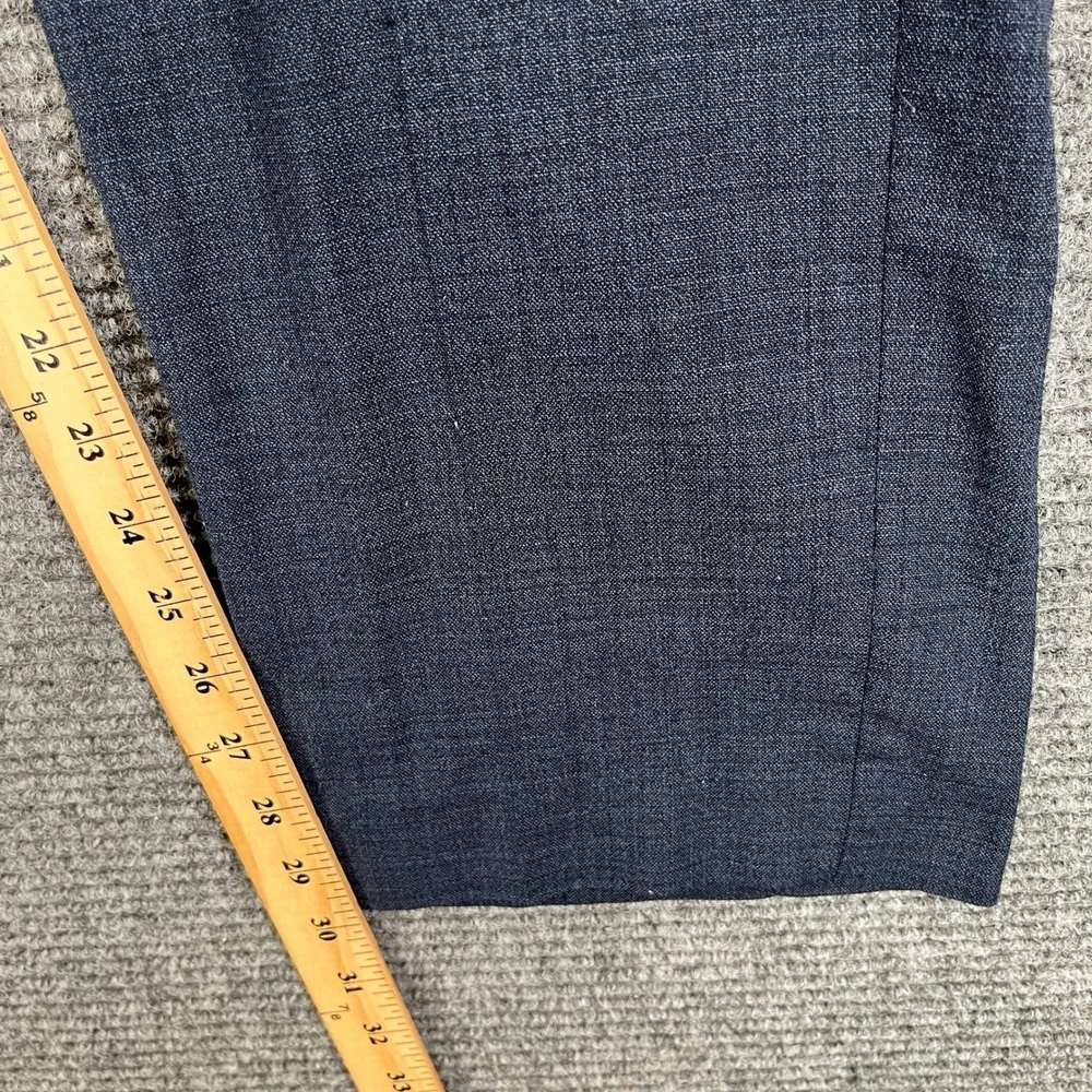 Hart Schaffner Marx Dress Pants Mens 40x30 Blue Wool Blend Flat Front Business